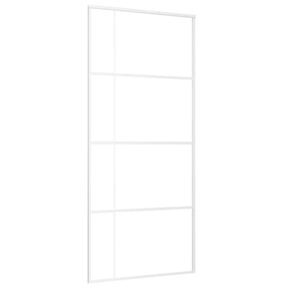 Sliding Door Frosted ESG Glass and Aluminium 90x205 cm White