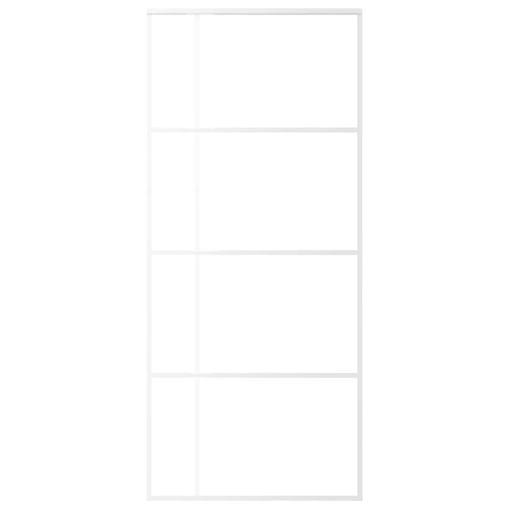Sliding Door Frosted ESG Glass and Aluminium 90x205 cm White