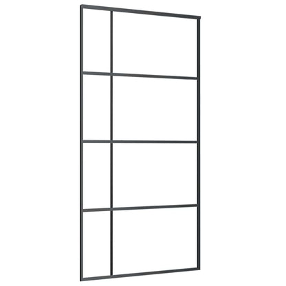 151686 vidaXL Sliding Door ESG Glass and Aluminium 102,5x205 cm Black