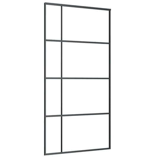 151686 vidaXL Sliding Door ESG Glass and Aluminium 102,5x205 cm Black