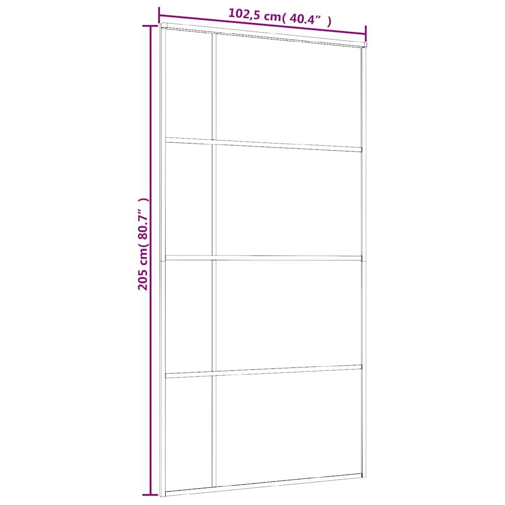 Sliding Door ESG Glass and Aluminium 102.5x205 cm Black