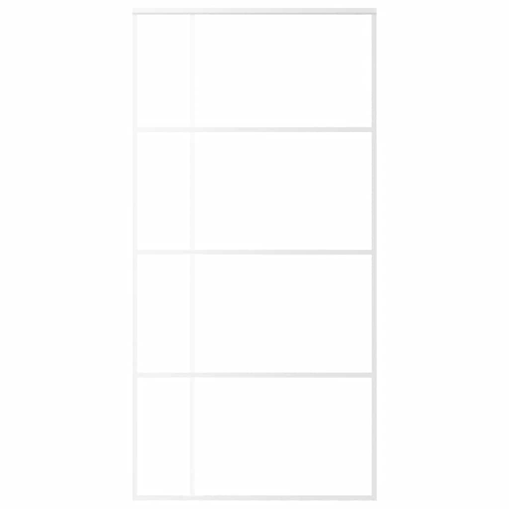 Sliding Door Frosted ESG Glass and Aluminium 102.5x205 cm White