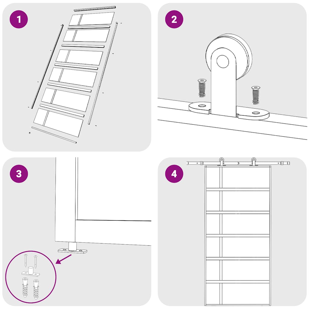 Sliding Door Frosted ESG Glass and Aluminium 102.5x205 cm White