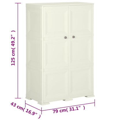 Plastic Cabinet 79x43x125 cm Wood Design Vanilla Ice