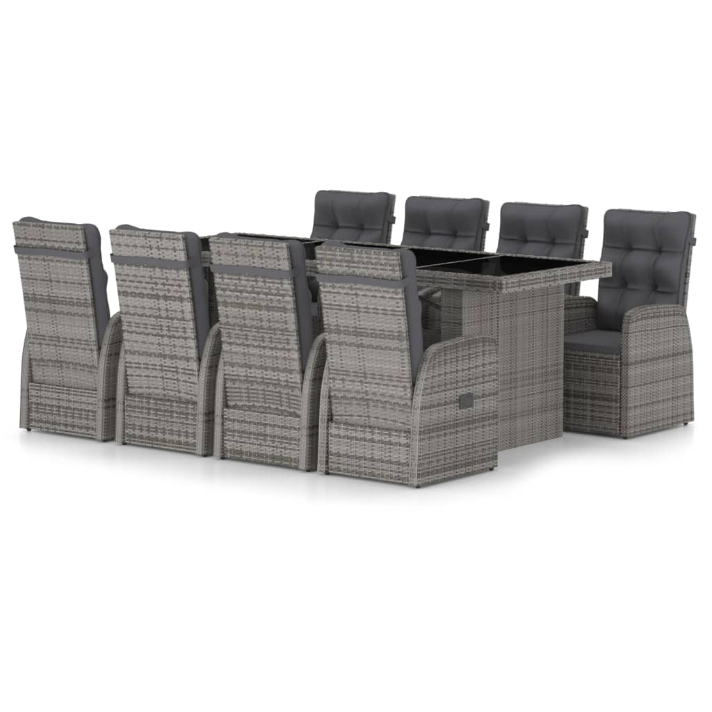 Garden Dining Set | Grey | PE rattan | Large | Garden Dining Set