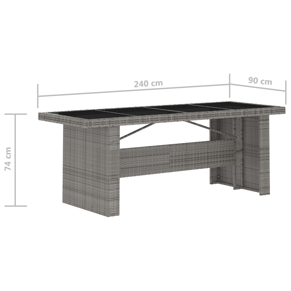 Garden Dining Set | Grey | PE rattan | Large | Garden Dining Set