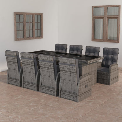 Garden Dining Set | Grey | PE rattan | Large | Garden Dining Set