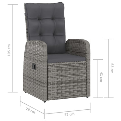 Garden Dining Set | Grey | PE rattan | 7 Piece Set | Removable Covers