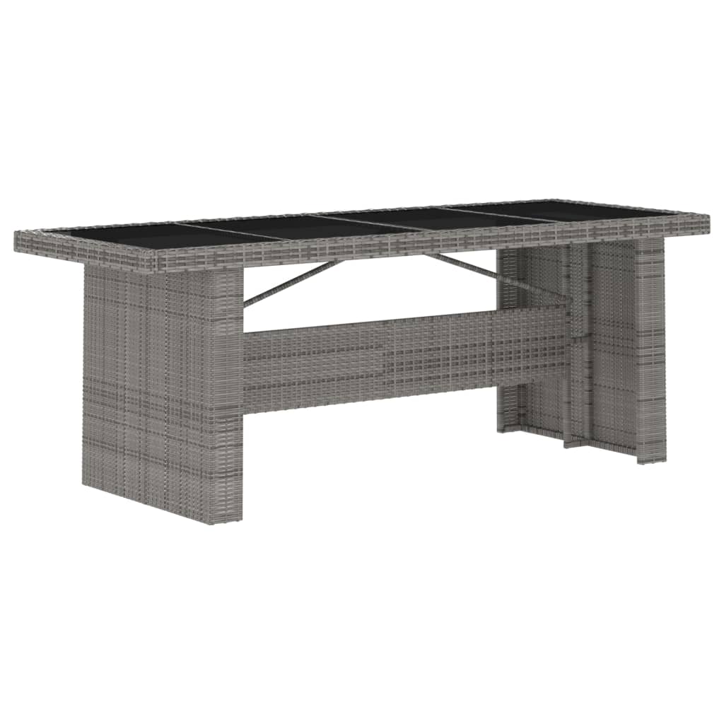11 Piece Garden Dining Set with Cushions Grey Poly Rattan
