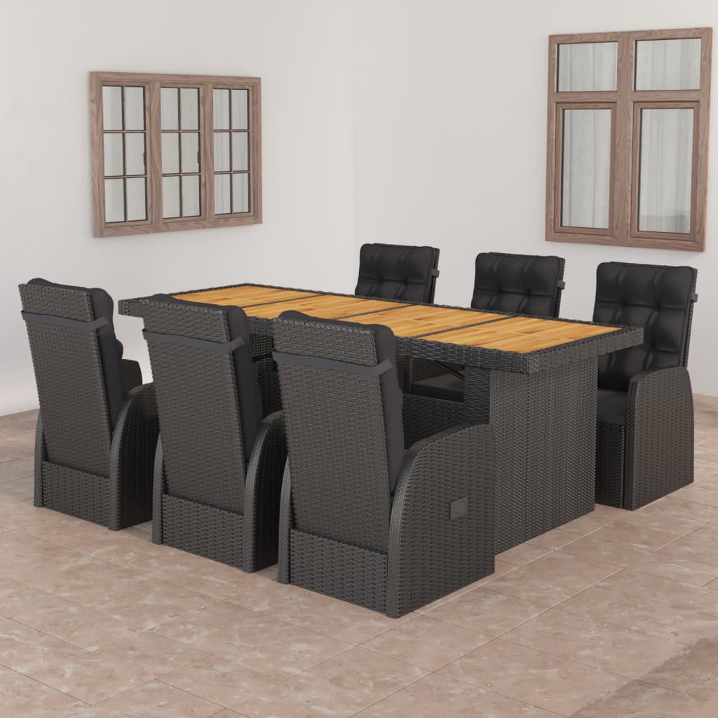 Garden Dining Set | Black | PE rattan | Large | Garden Dining Set