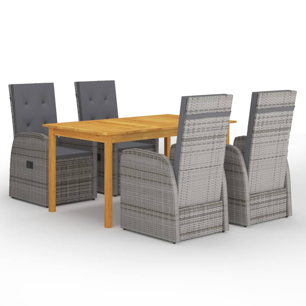 Garden Dining Set | Grey | PE Rattan | Standard |  Removable Covers