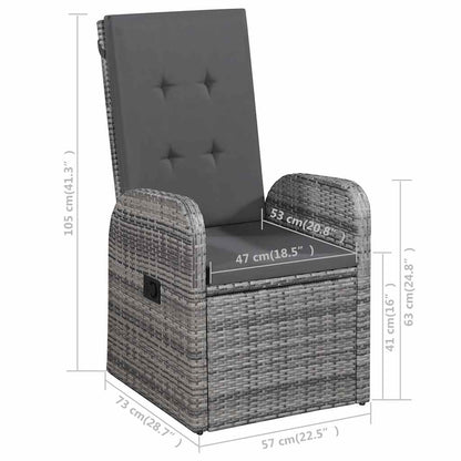 Garden Dining Set | Grey | Solid Acacia wood | 9 Piece