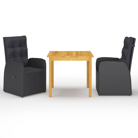 Garden Dining Set | Black | Solid Acacia wood | Removable Covers