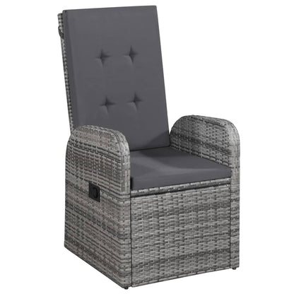 Garden Dining Set | Grey | PE rattan | Medium | Adjustable Armrests