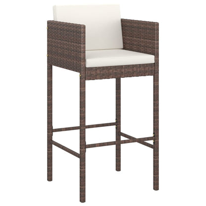Garden Bar Set | Brown, Cream White | PE rattan, Powder-Coated Steel