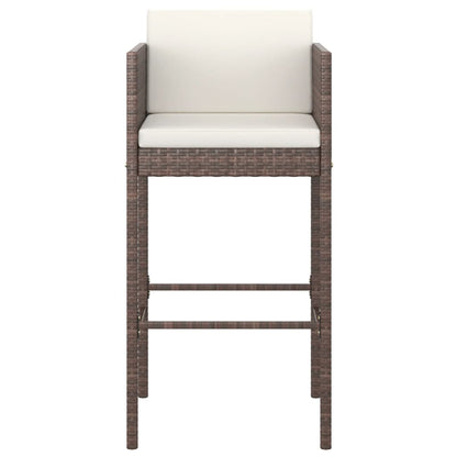 Garden Bar Set | Brown, Cream White | PE rattan, Powder-Coated Steel