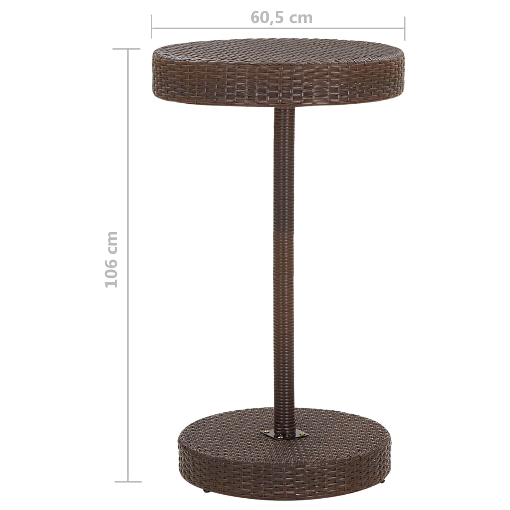 Garden Bar Set | Brown, Cream White | PE rattan, Powder-Coated Steel