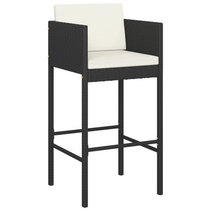 Garden Bar Set | Black, Cream White | PE Rattan, Powder-Coated Steel