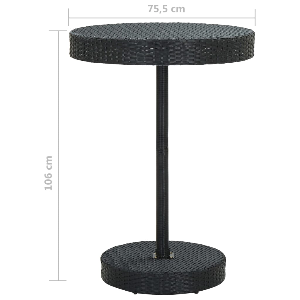 Garden Bar Set | Black, Cream White | PE Rattan, Powder-Coated Steel