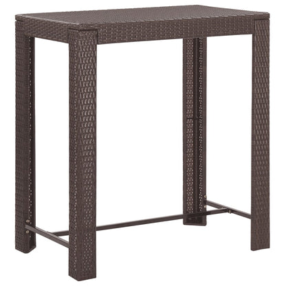 Garden Bar Set | Brown | PE rattan | Large | Seats Many | Garden Bar Set