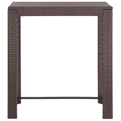 Garden Bar Set | Brown | PE rattan | Large | Seats Many | Garden Bar Set