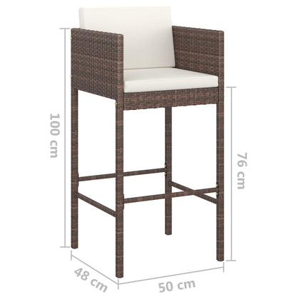 Garden Bar Set | Brown | PE rattan | Large | Seats Many | Garden Bar Set