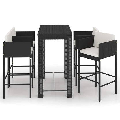 Garden Bar Set | Black with cream white cushions