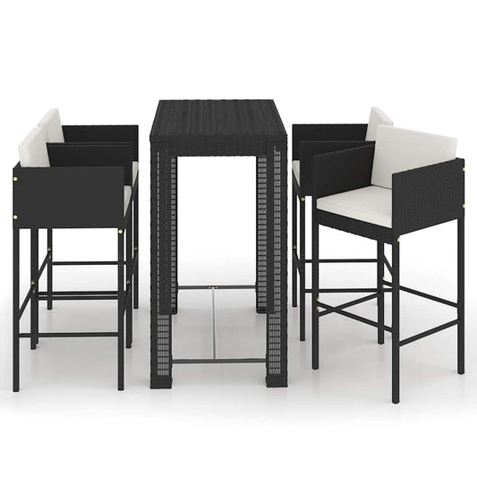 Garden Bar Set | Black with cream white cushions