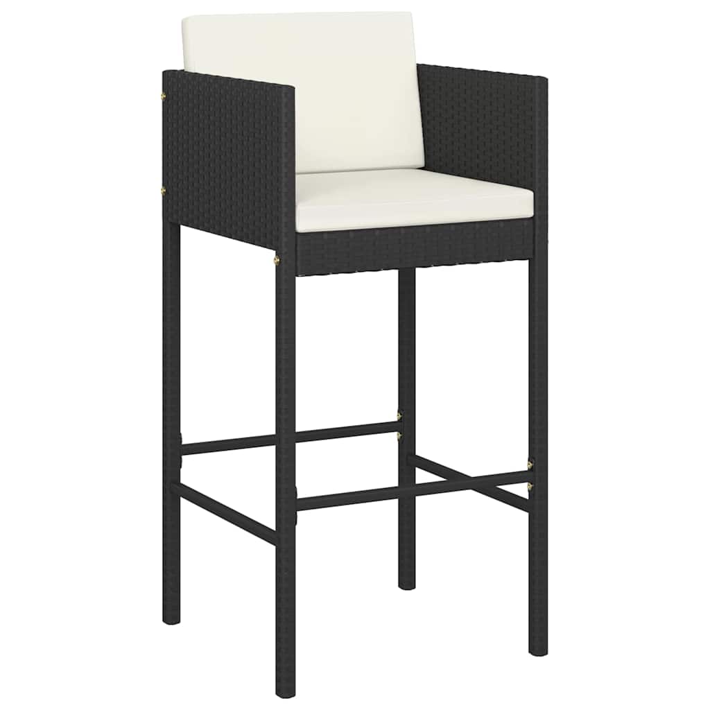 Garden Bar Set | Black with cream white cushions