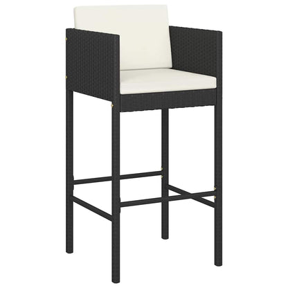Garden Bar Set | Black with cream white cushions