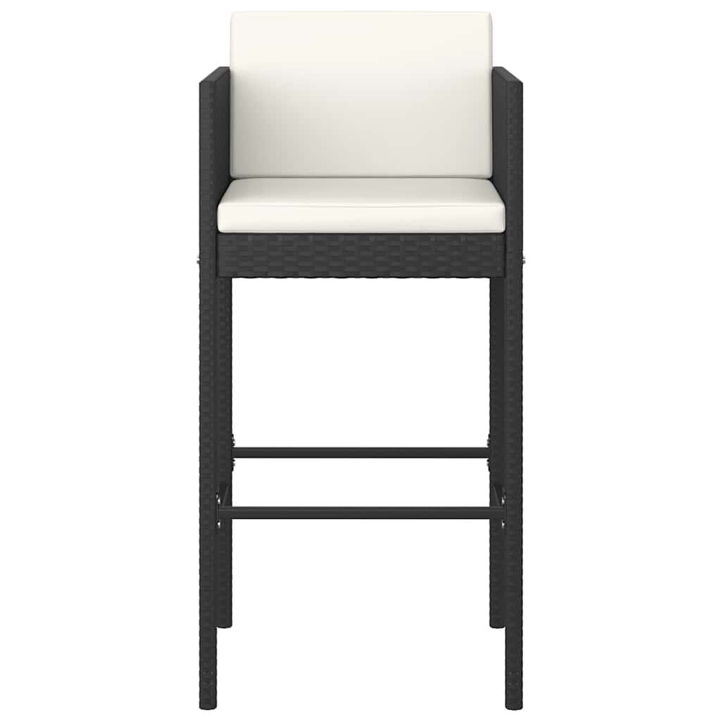 Garden Bar Set | Black with cream white cushions