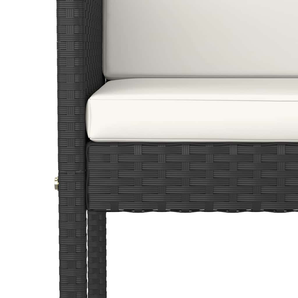 Garden Bar Set | Black with cream white cushions
