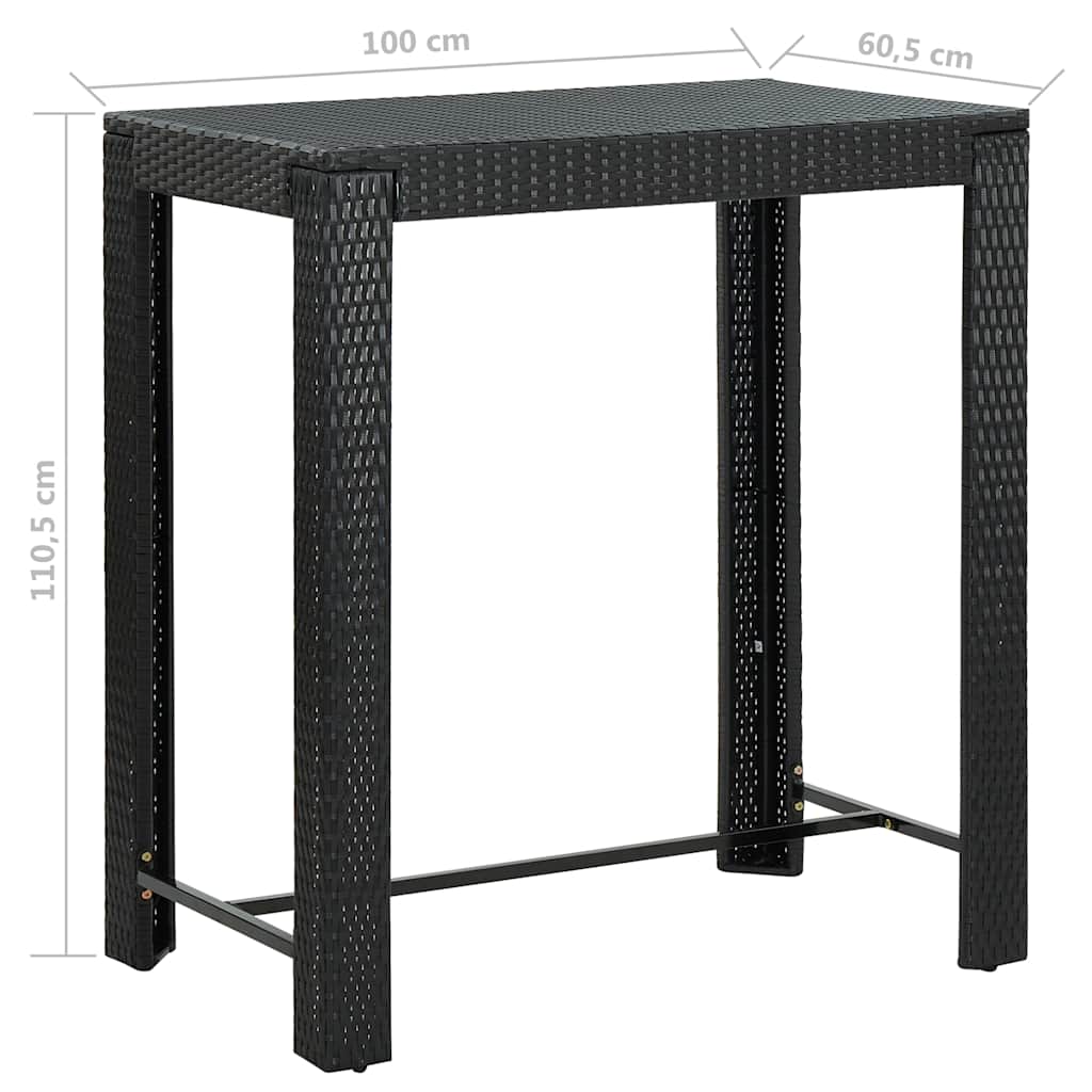 Garden Bar Set | Black with cream white cushions