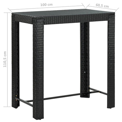 Garden Bar Set | Black with cream white cushions