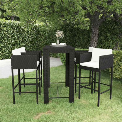 Garden Bar Set | Black with cream white cushions