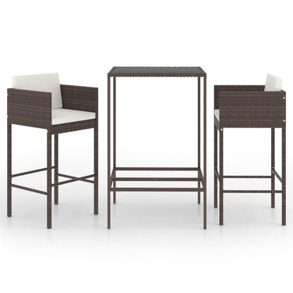 Garden Bar Set | Brown | PE rattan | Medium |  Footrest  | Garden Bar Set