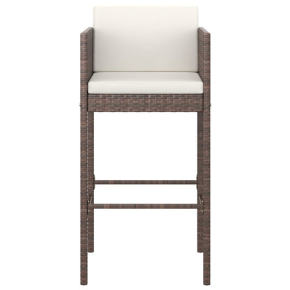 Garden Bar Set | Brown | PE rattan | Medium |  Footrest  | Garden Bar Set