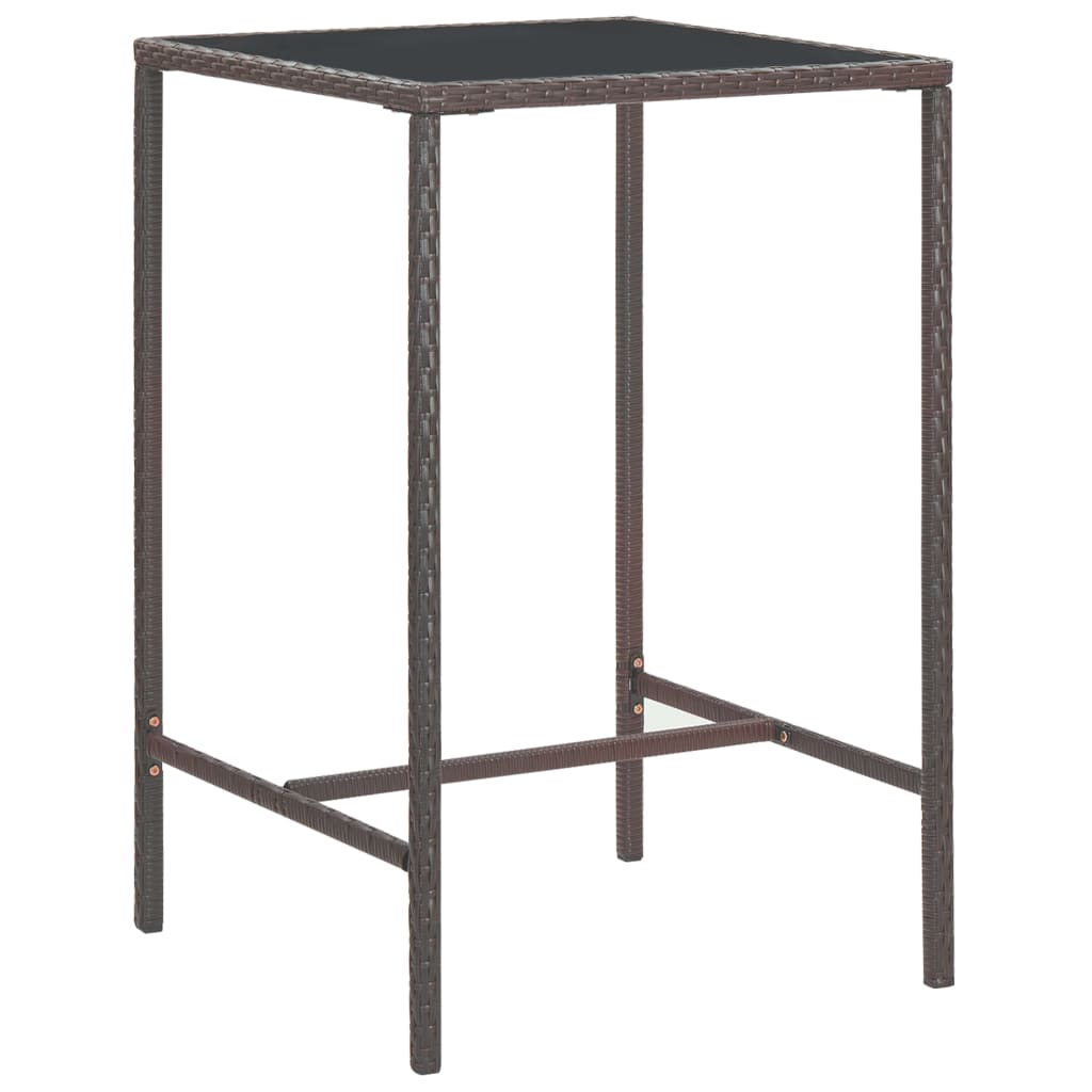 Garden Bar Set | Brown | PE rattan | Medium |  Footrest  | Garden Bar Set