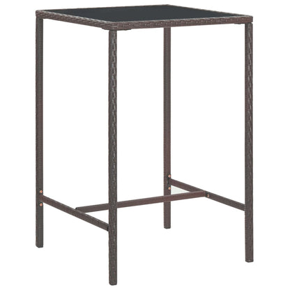 Garden Bar Set | Brown | PE rattan | Medium |  Footrest  | Garden Bar Set