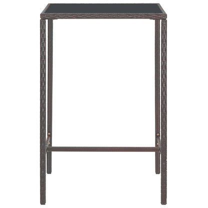 Garden Bar Set | Brown | PE rattan | Medium |  Footrest  | Garden Bar Set