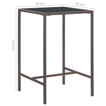 Garden Bar Set | Brown | PE rattan | Medium |  Footrest  | Garden Bar Set