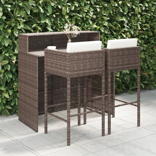 Garden Bar Set | Brown | PE rattan | Medium | Durable | Garden Bar Set
