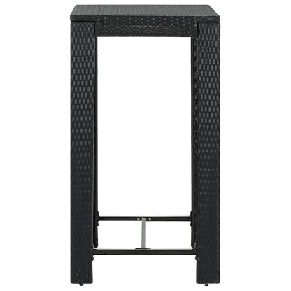 5 Piece Garden Bar Set with Cushions Poly Rattan Black