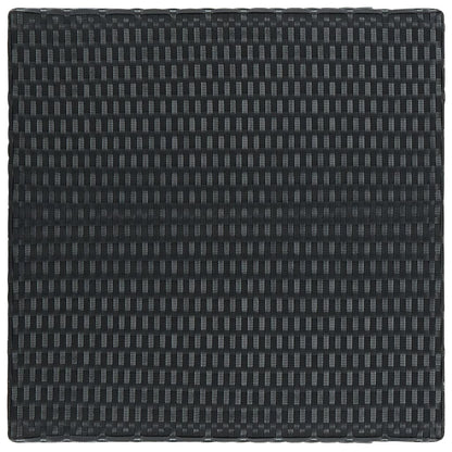 5 Piece Garden Bar Set with Cushions Poly Rattan Black