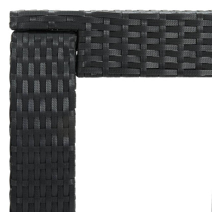 5 Piece Garden Bar Set with Cushions Poly Rattan Black