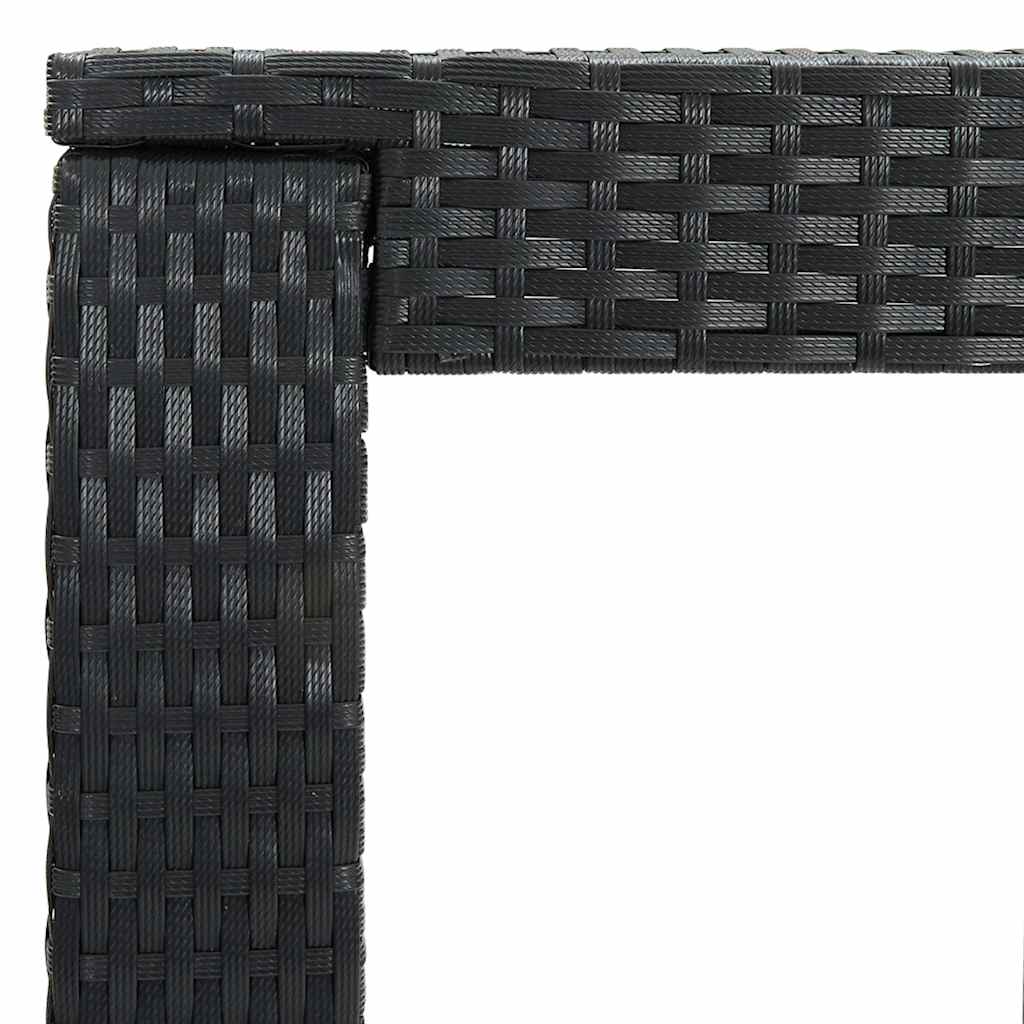 5 Piece Garden Bar Set with Cushions Poly Rattan Black