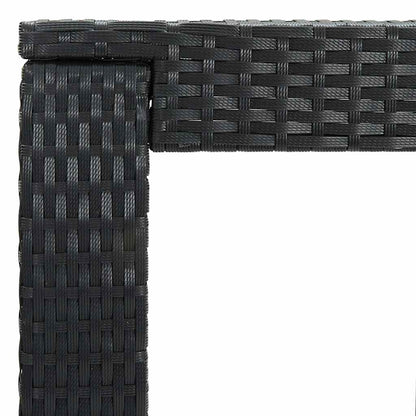 5 Piece Garden Bar Set with Cushions Poly Rattan Black