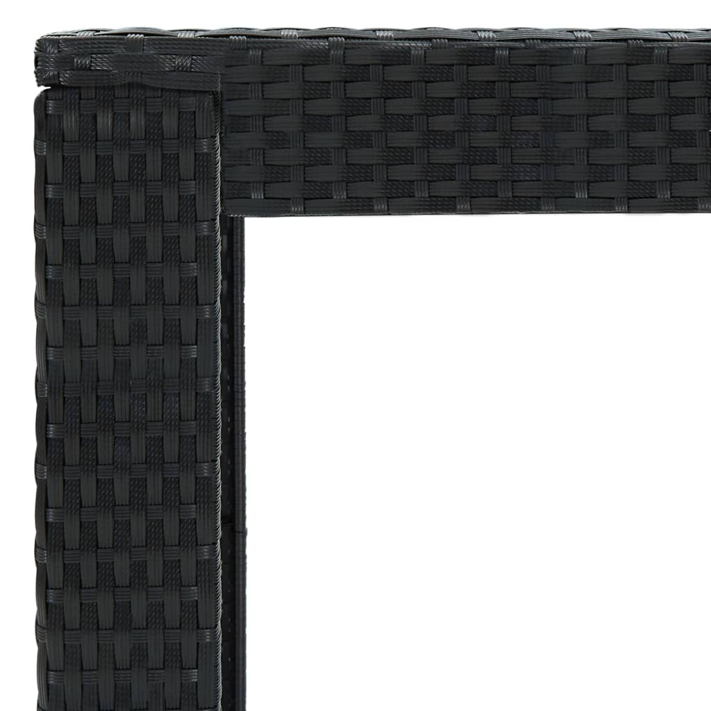 5 Piece Garden Bar Set with Cushions Poly Rattan Black