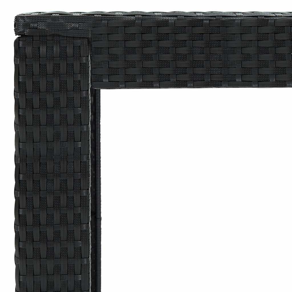 5 Piece Garden Bar Set with Cushions Poly Rattan Black