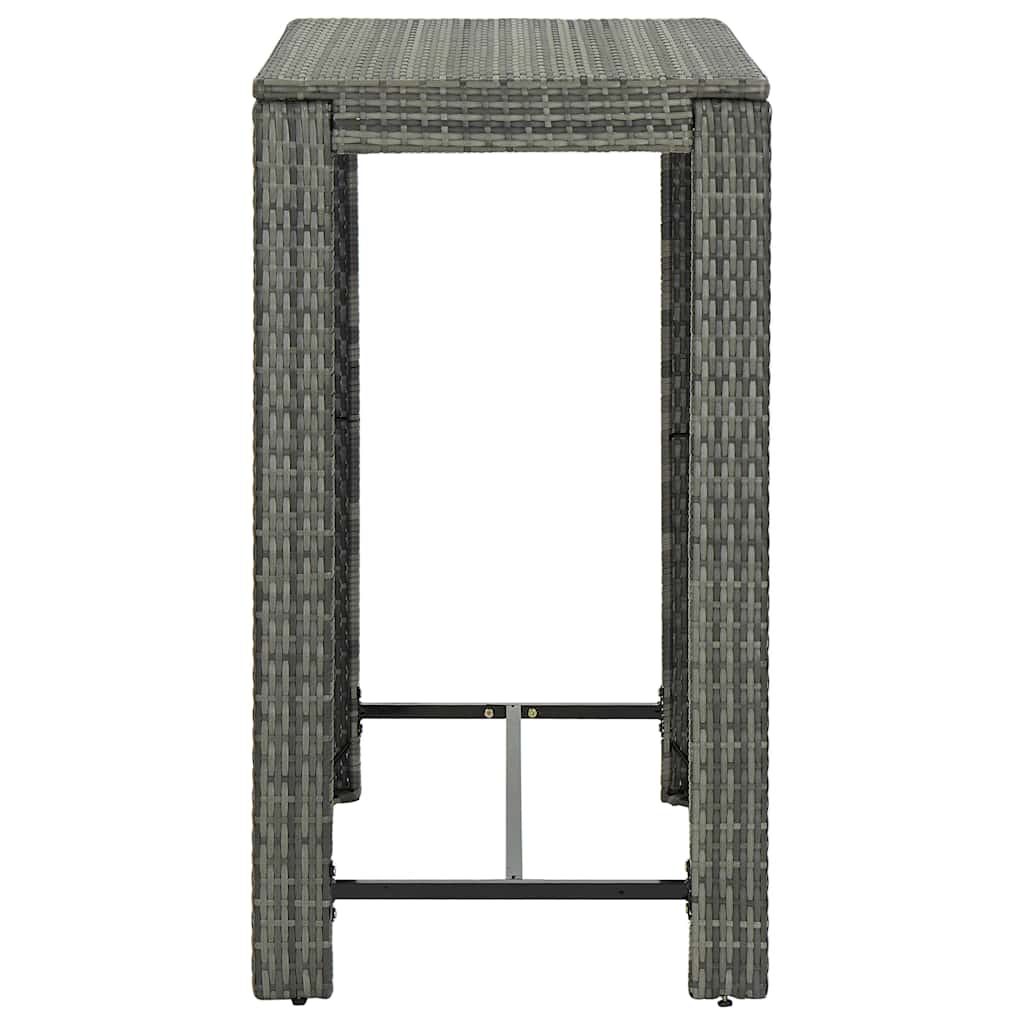 5 Piece Garden Bar Set with Cushions Poly Rattan Grey